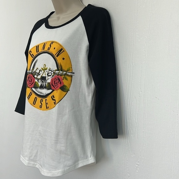 DREAGAL - Guns N Roses Yellow Graphic Black And White Baseball T Small - Picture 5 of 8